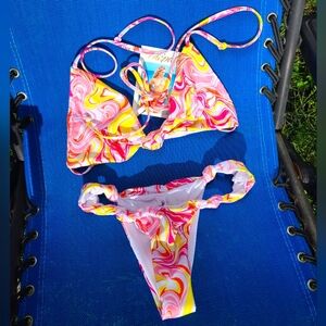 Brand new, Mapale bathing suit.  Two-piece, size small/medium. Retro print.